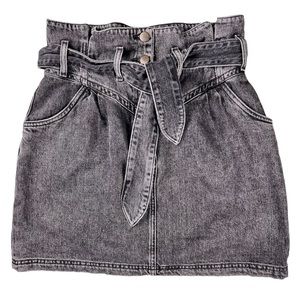 & Other Stories Paper Bag Denim Mini Skirt Gray Size 4